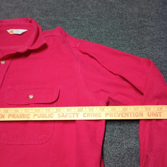 Vintage Carhartt Flannel Chamois Shirt Adult XL Red Button Up Double Pocket - Picture 4 of 7